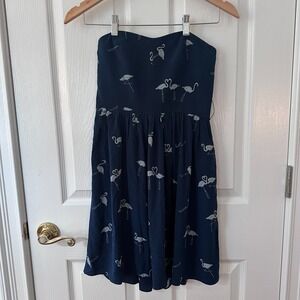 Sandro Paris Vintage Silk Strapless Dress Navy SZ 1 (XS)